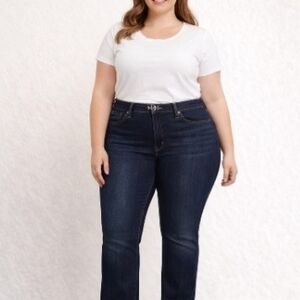 Bootlegger Elegant Dark Blue Boot Cut Jeans